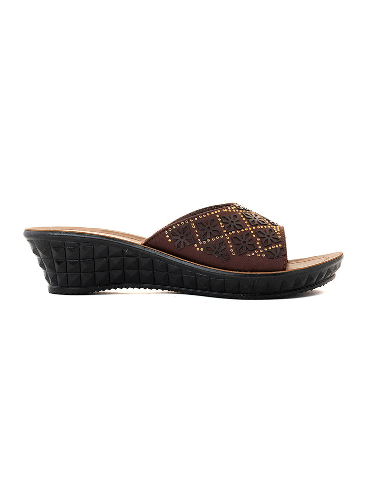 Khadim Wedge Heel Mule Slip On Sandal for Women