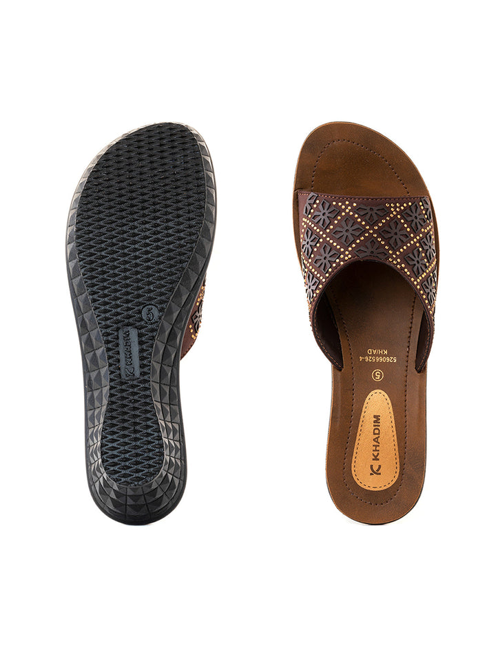 Khadim Wedge Heel Mule Slip On Sandal for Women