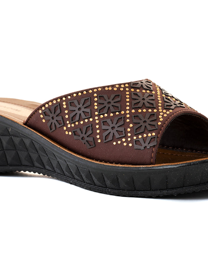 Khadim Wedge Heel Mule Slip On Sandal for Women