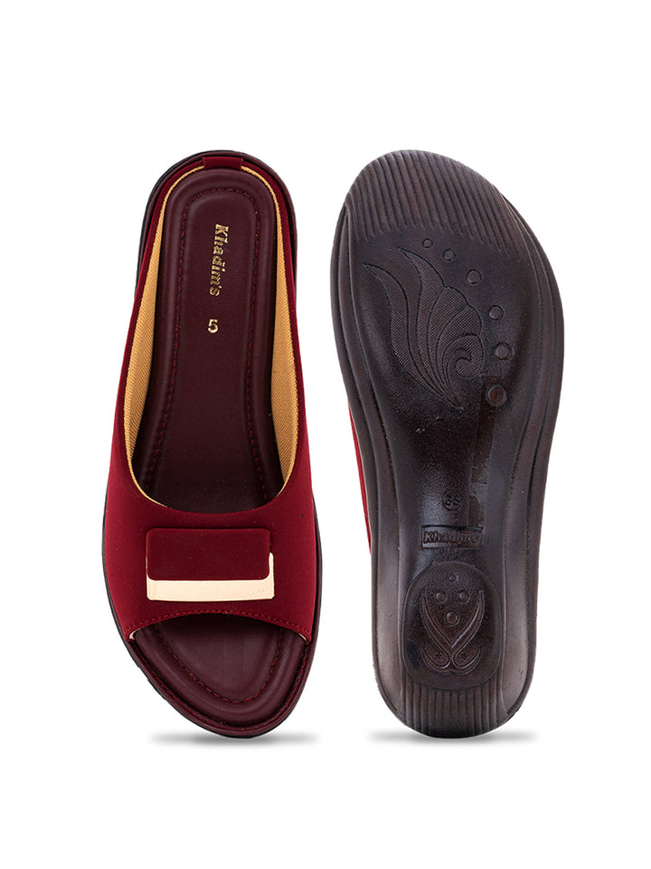 Khadim Wedge Heel Mule Slip On Sandal for Women