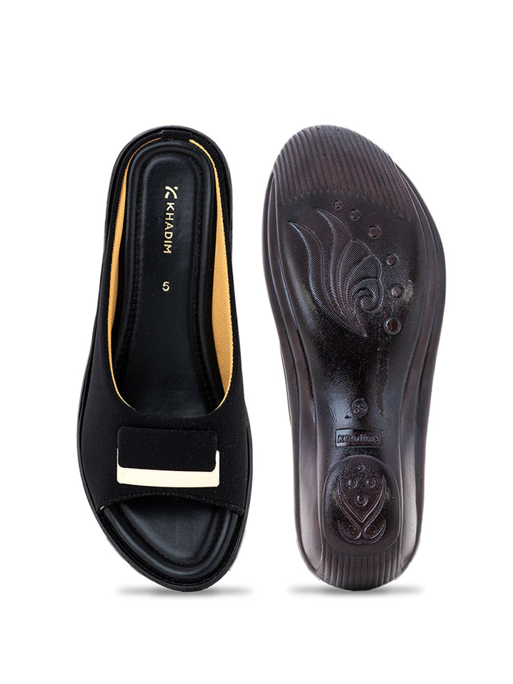 Khadim Wedge Heel Mule Slip On Sandal for Women