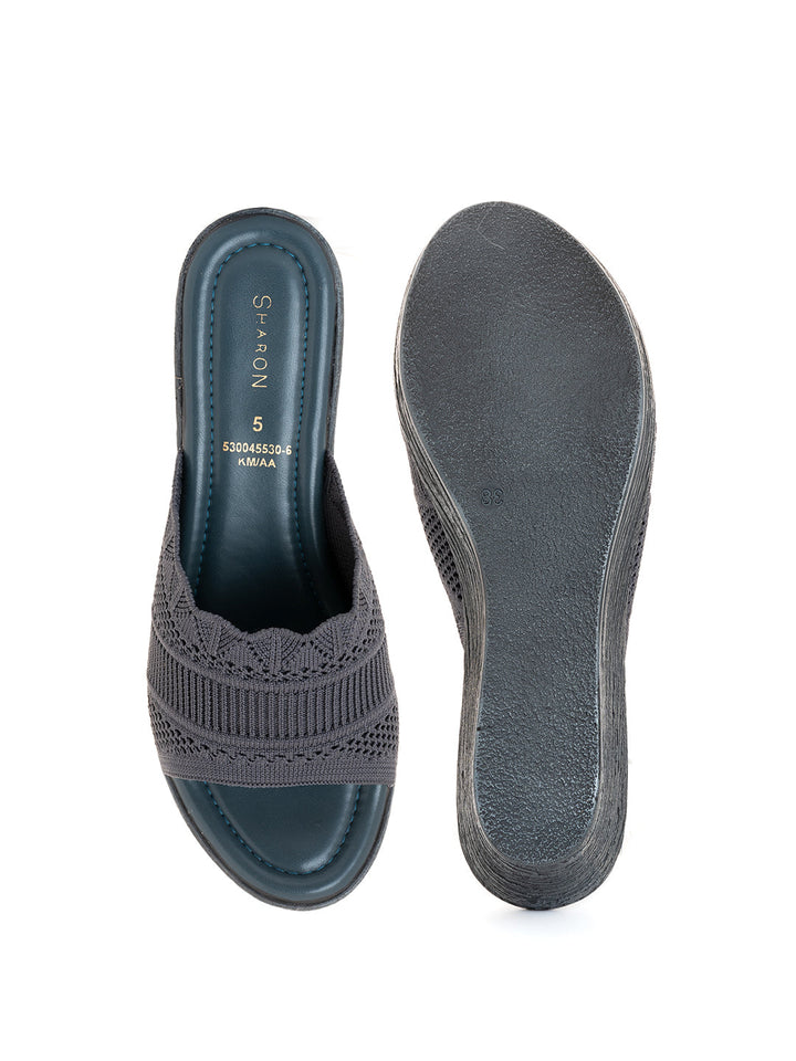 Khadim Sharon Wedge Heel Mule Slip On Sandal for Women