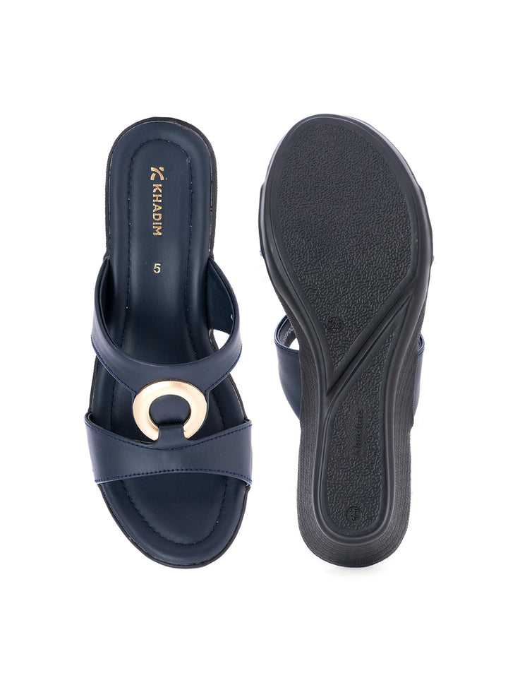 Khadim Wedge Heel Mule Slip On Sandal for Women