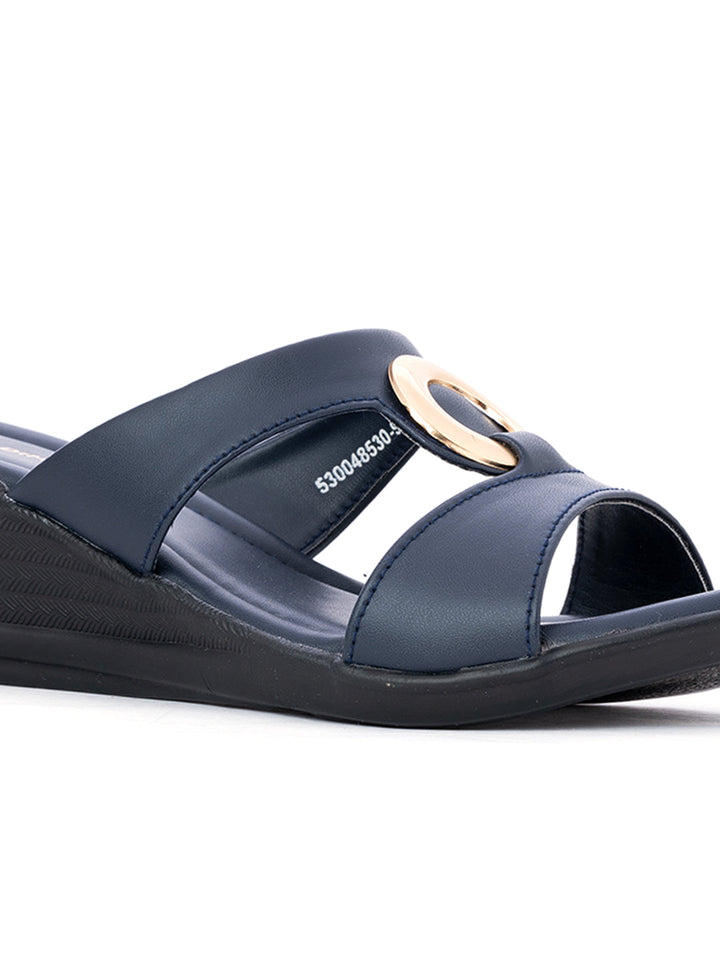 Khadim Wedge Heel Mule Slip On Sandal for Women