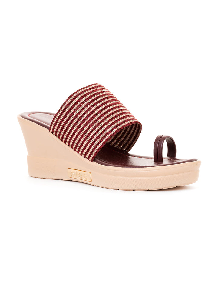 Khadim Cleo High Heel Wedge Slip On Sandal for Women