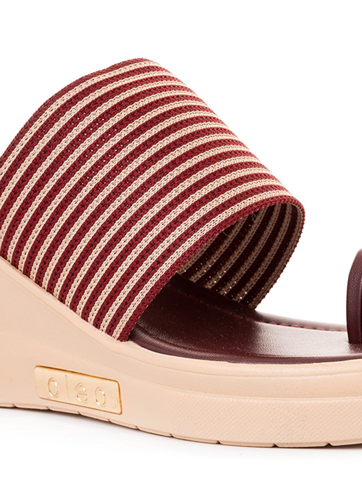 Khadim Cleo High Heel Wedge Slip On Sandal for Women