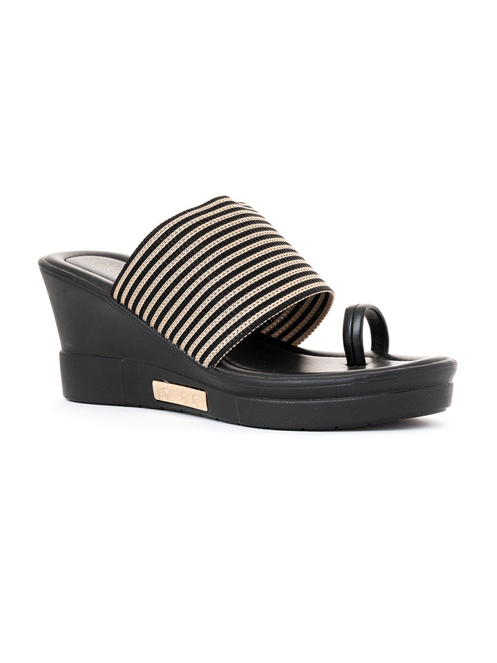 Khadim Cleo High Heel Wedge Slip On Sandal for Women