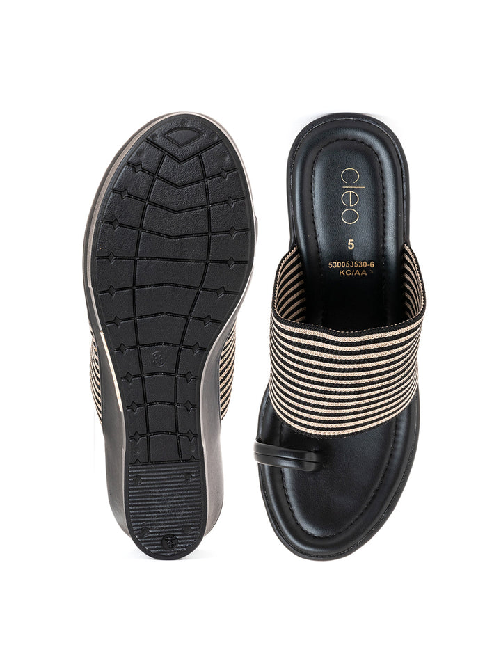 Khadim Cleo High Heel Wedge Slip On Sandal for Women