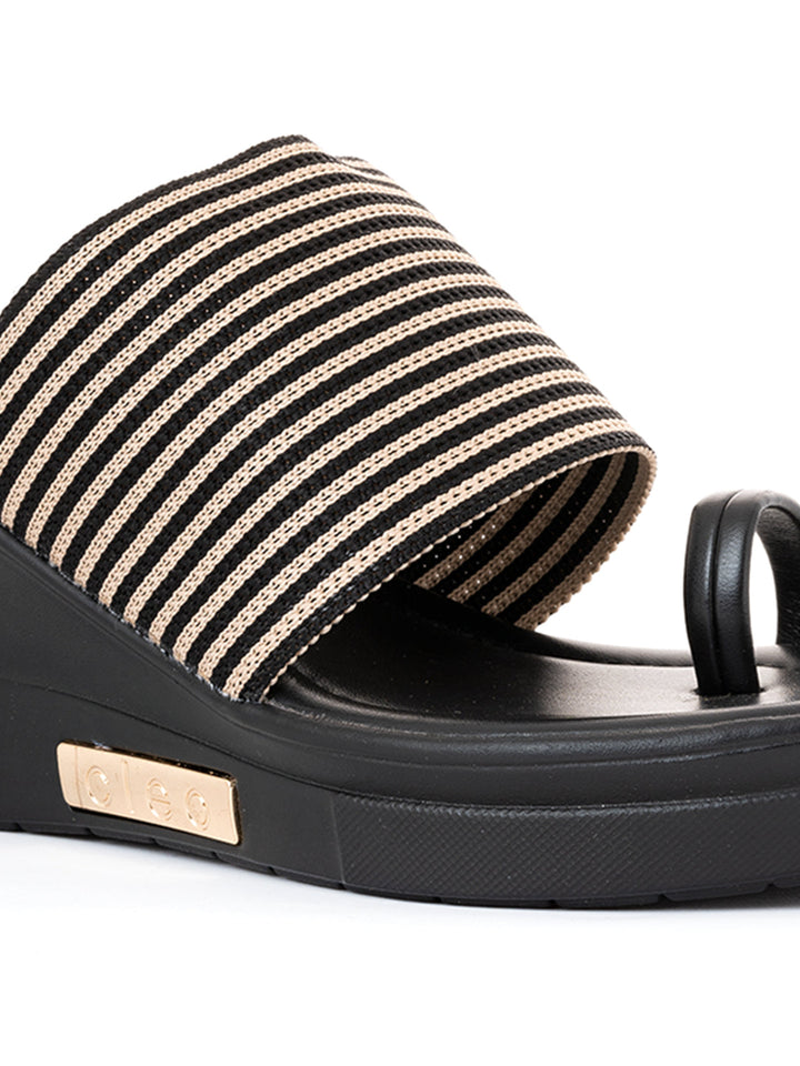 Khadim Cleo High Heel Wedge Slip On Sandal for Women