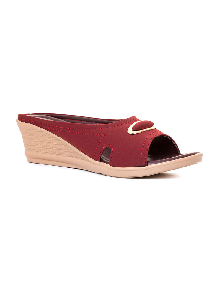 Khadim Wedge Heel Mule Slip On Sandal for Women