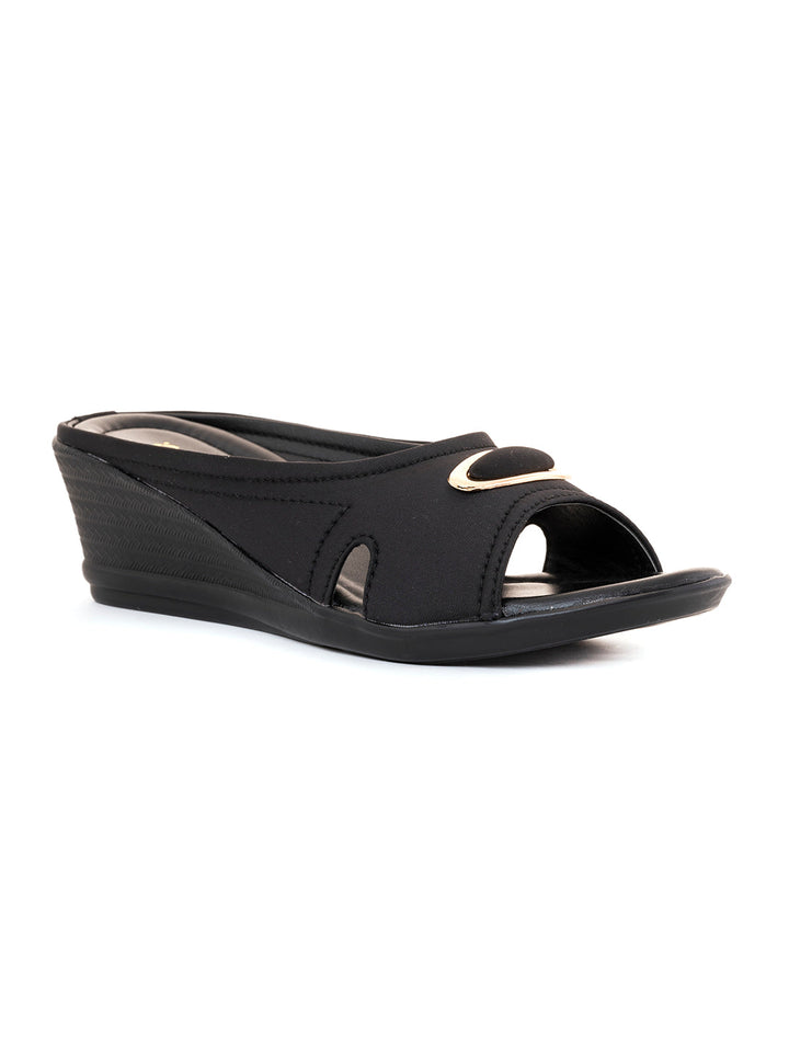 Khadim Wedge Heel Mule Slip On Sandal for Women