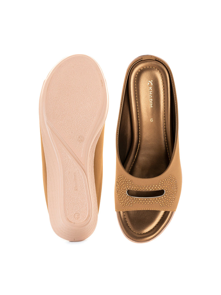Khadim Wedge Heel Mule Slip On Sandal for Women