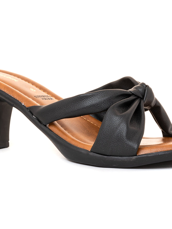Khadim Cone Heel Mule Slip On Sandal for Women