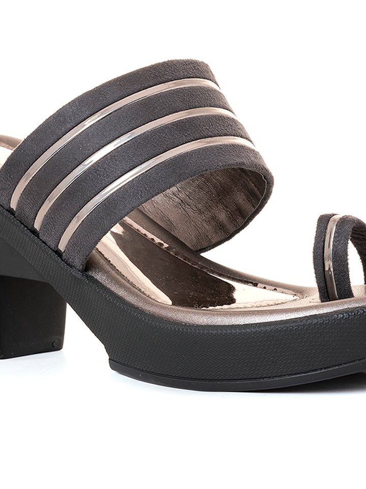 Khadim Cleo High Heel Block Slip On Sandal for Women
