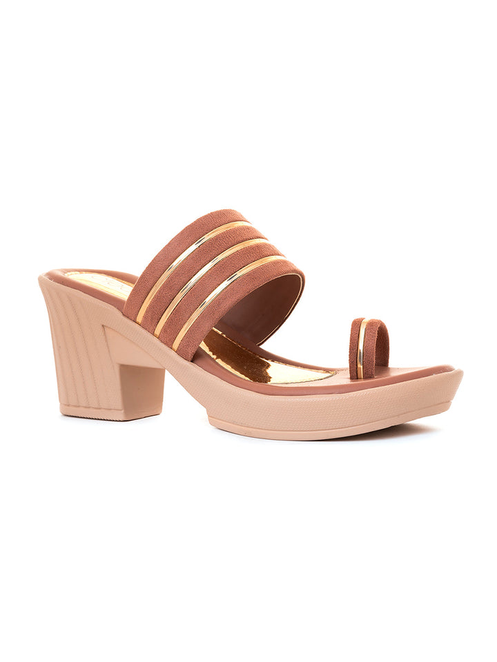 Khadim Cleo High Heel Block Slip On Sandal for Women