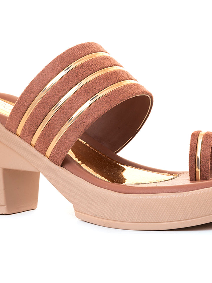 Khadim Cleo High Heel Block Slip On Sandal for Women