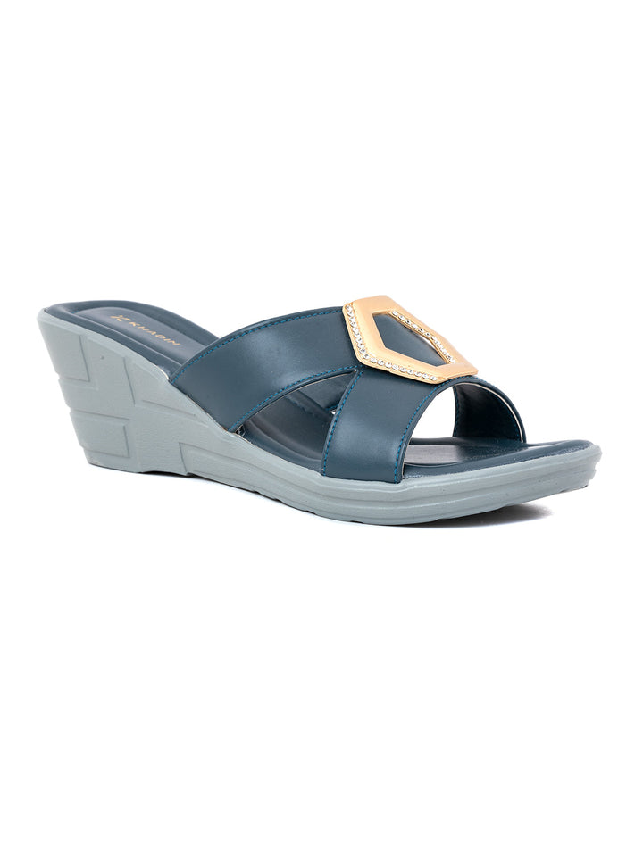 Khadim Wedge Heel Mule Slip On Sandal for Women