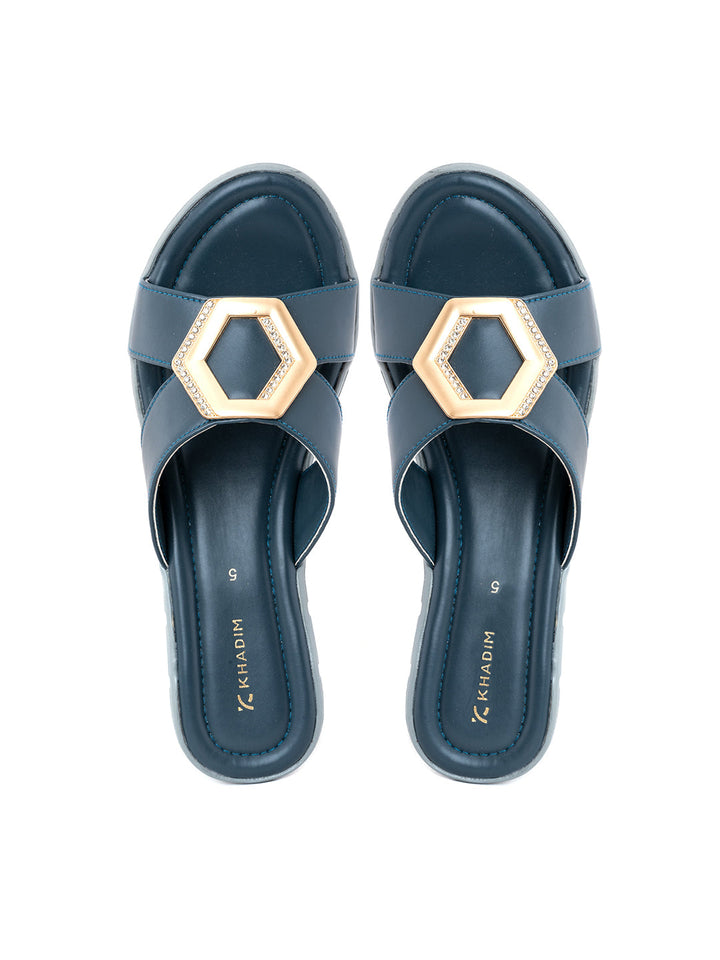 Khadim Wedge Heel Mule Slip On Sandal for Women