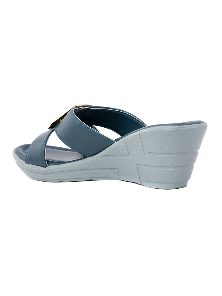 Khadim Wedge Heel Mule Slip On Sandal for Women