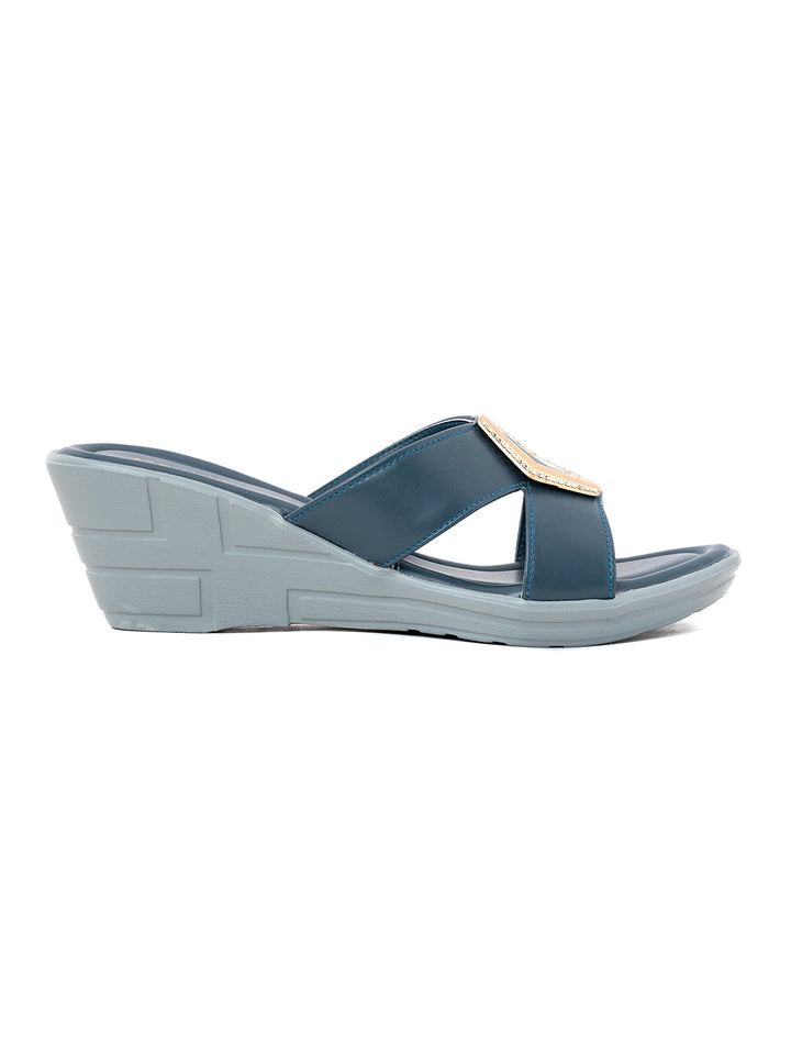 Khadim Wedge Heel Mule Slip On Sandal for Women