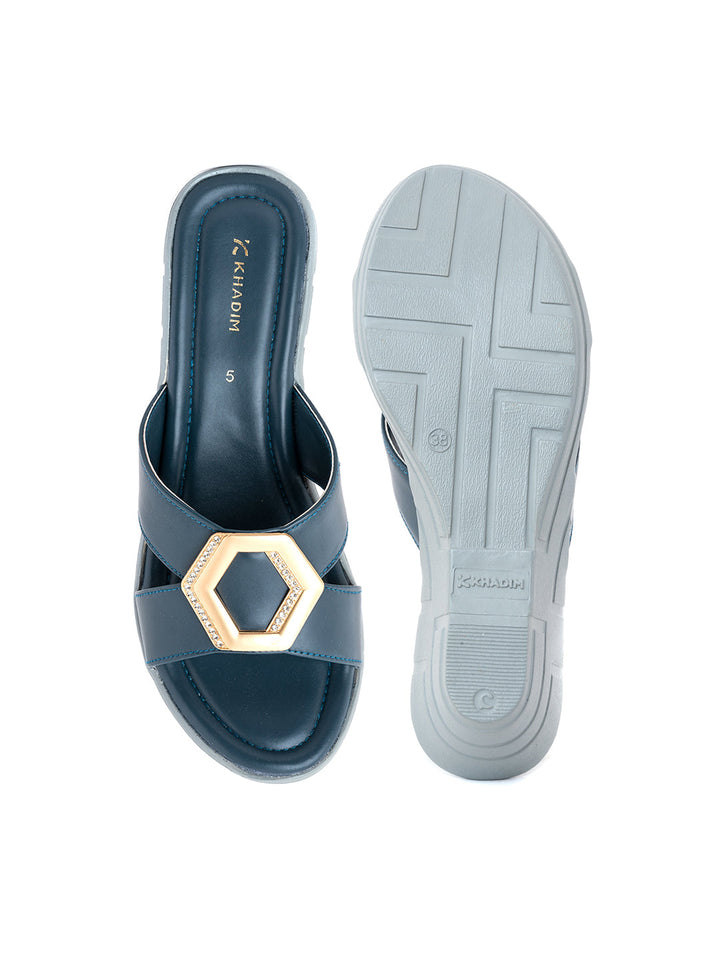 Khadim Wedge Heel Mule Slip On Sandal for Women