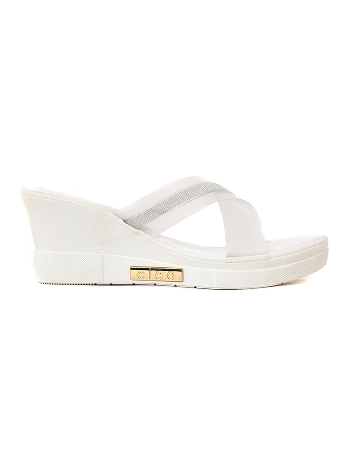 Khadim Cleo High Heel Wedge Mule Slip On Sandal for Women