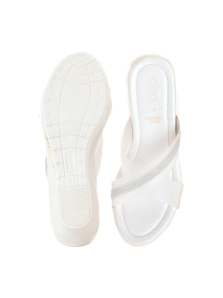 Khadim Cleo High Heel Wedge Mule Slip On Sandal for Women