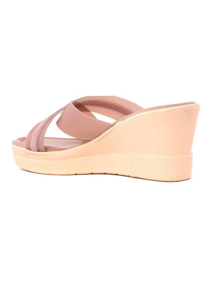 Khadim Cleo High Heel Wedge Mule Slip On Sandal for Women