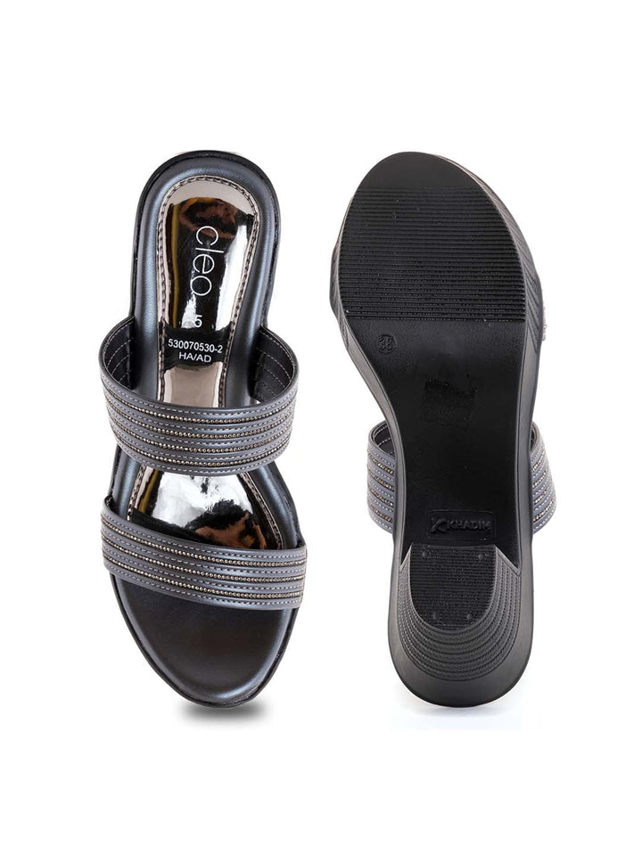Khadim Cleo High Heel Block Mule Slip On Sandal for Women