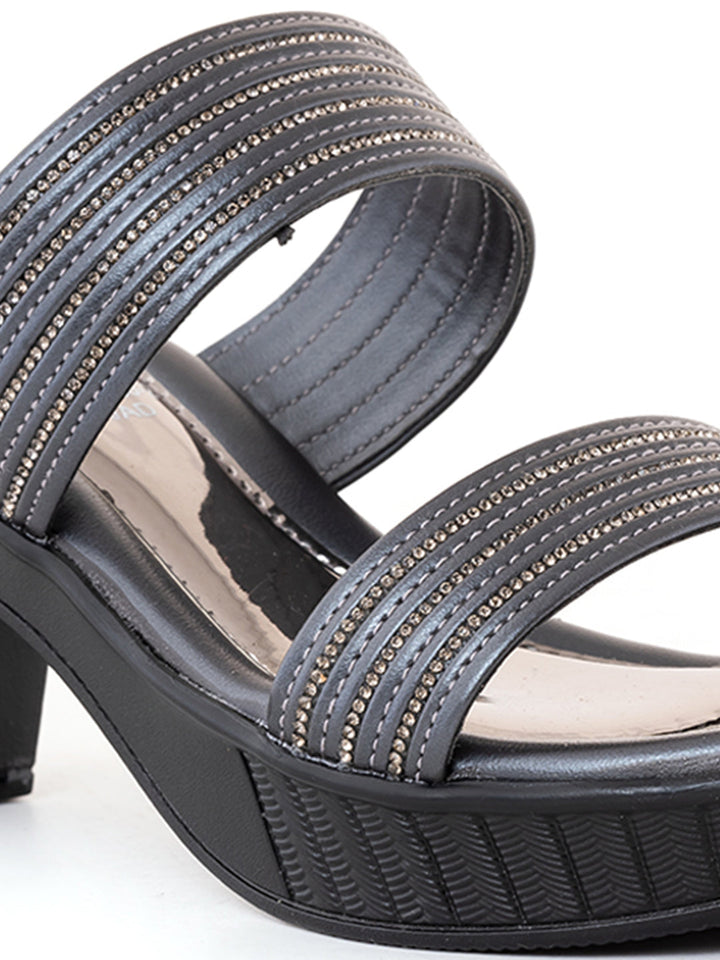 Khadim Cleo High Heel Block Mule Slip On Sandal for Women