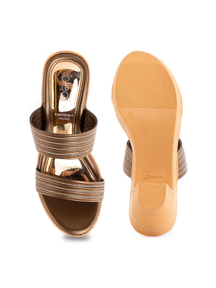 Khadim Cleo High Heel Block Mule Slip On Sandal for Women