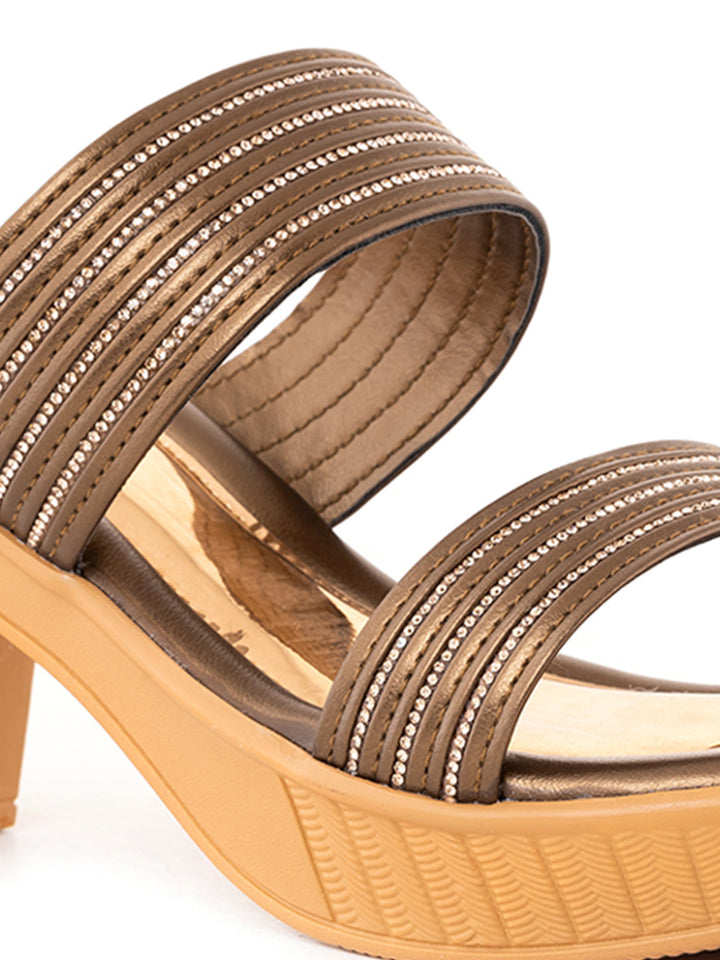 Khadim Cleo High Heel Block Mule Slip On Sandal for Women