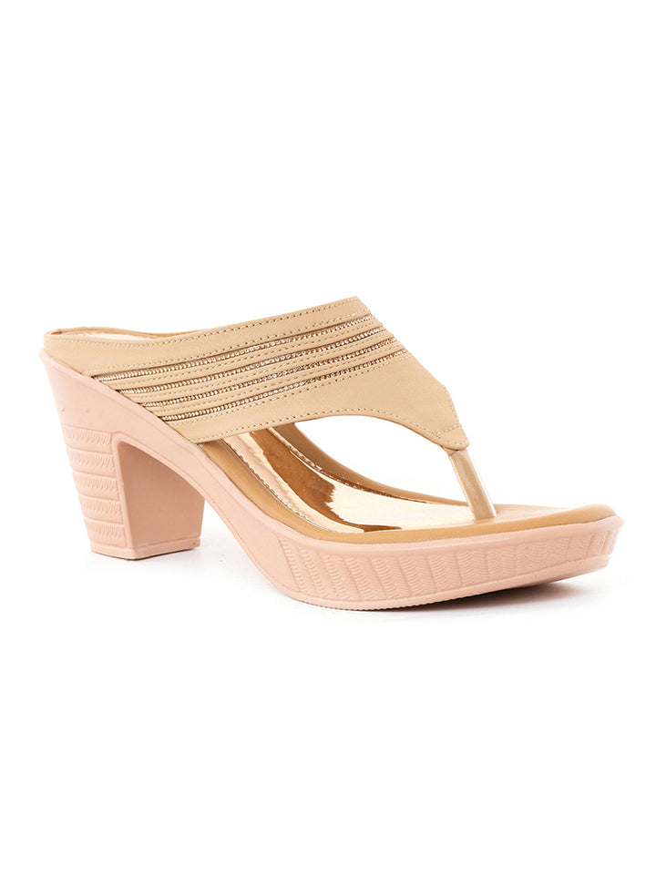Khadim Cleo High Heel Block Slip On Sandal for Women