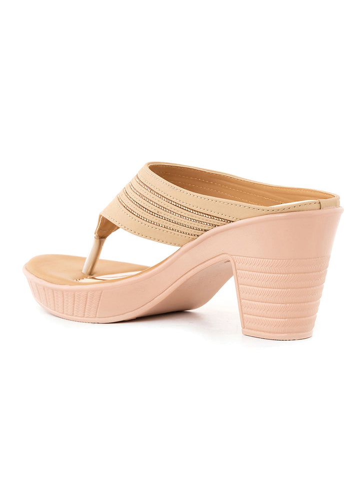 Khadim Cleo High Heel Block Slip On Sandal for Women