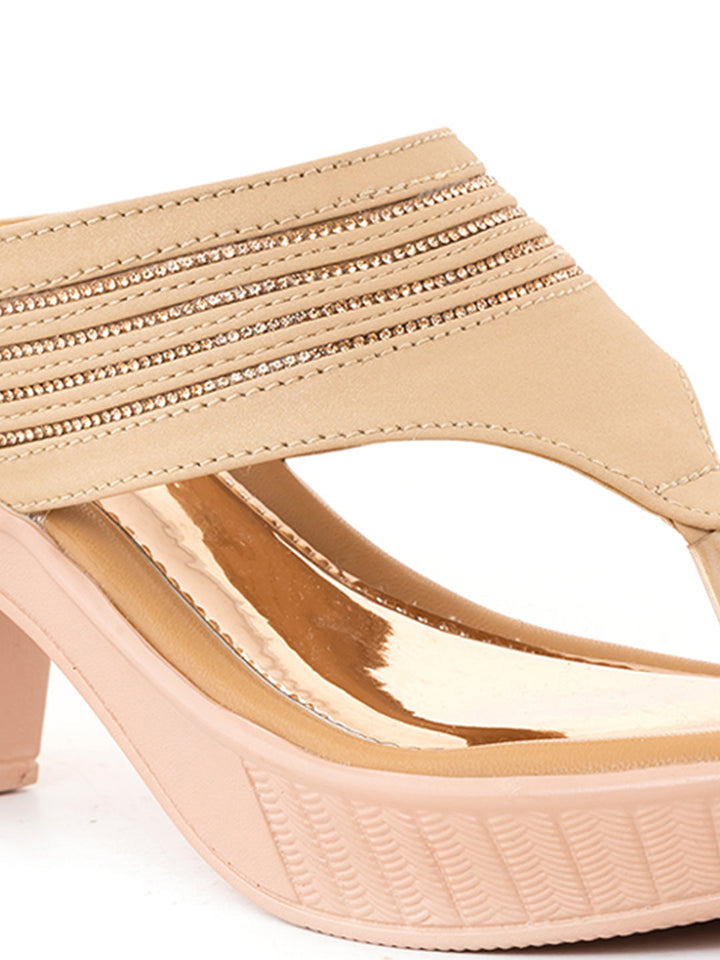 Khadim Cleo High Heel Block Slip On Sandal for Women