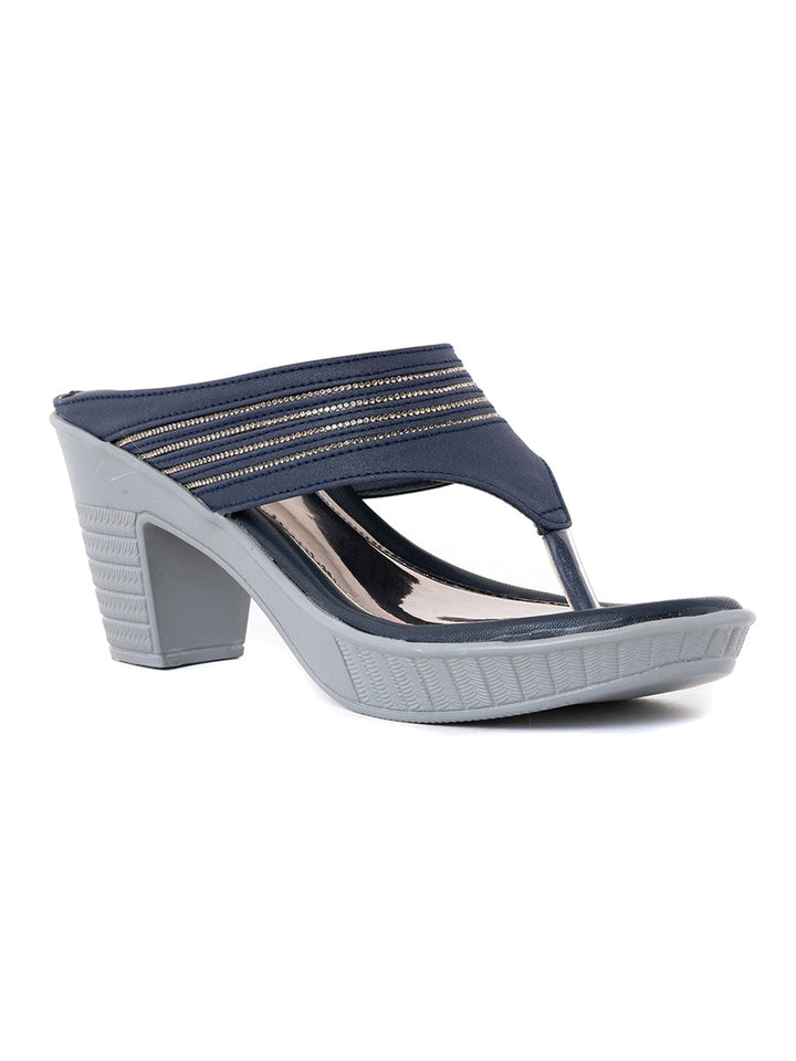 Khadim Cleo High Heel Block Slip On Sandal for Women