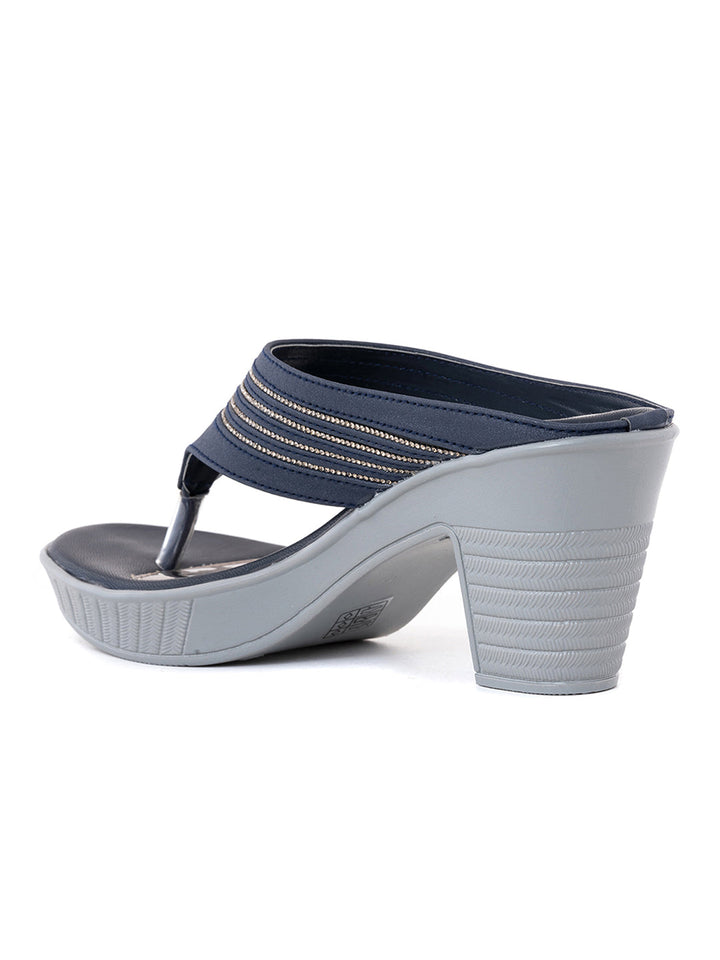 Khadim Cleo High Heel Block Slip On Sandal for Women