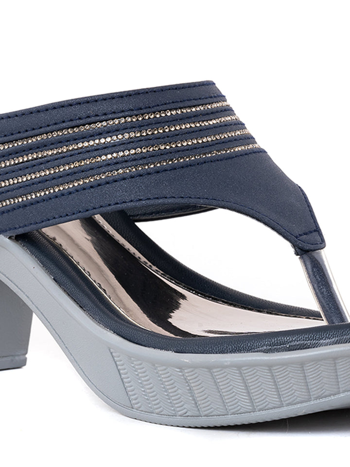 Khadim Cleo High Heel Block Slip On Sandal for Women