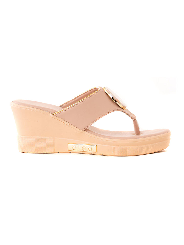 Khadim Cleo High Heel Wedge Slip On Sandal for Women