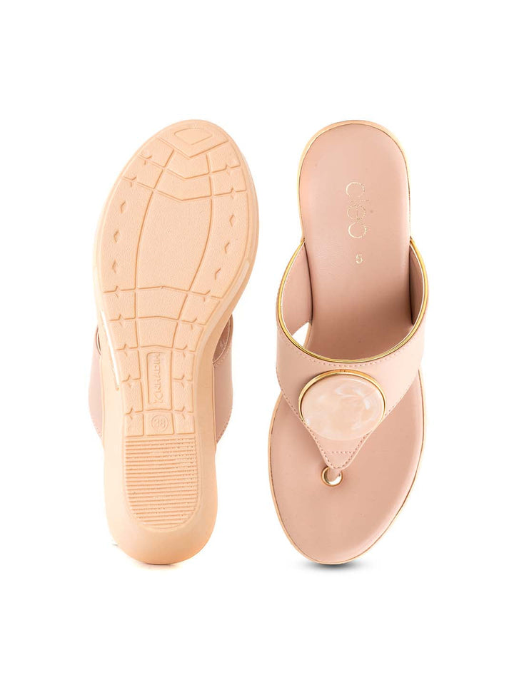 Khadim Cleo High Heel Wedge Slip On Sandal for Women