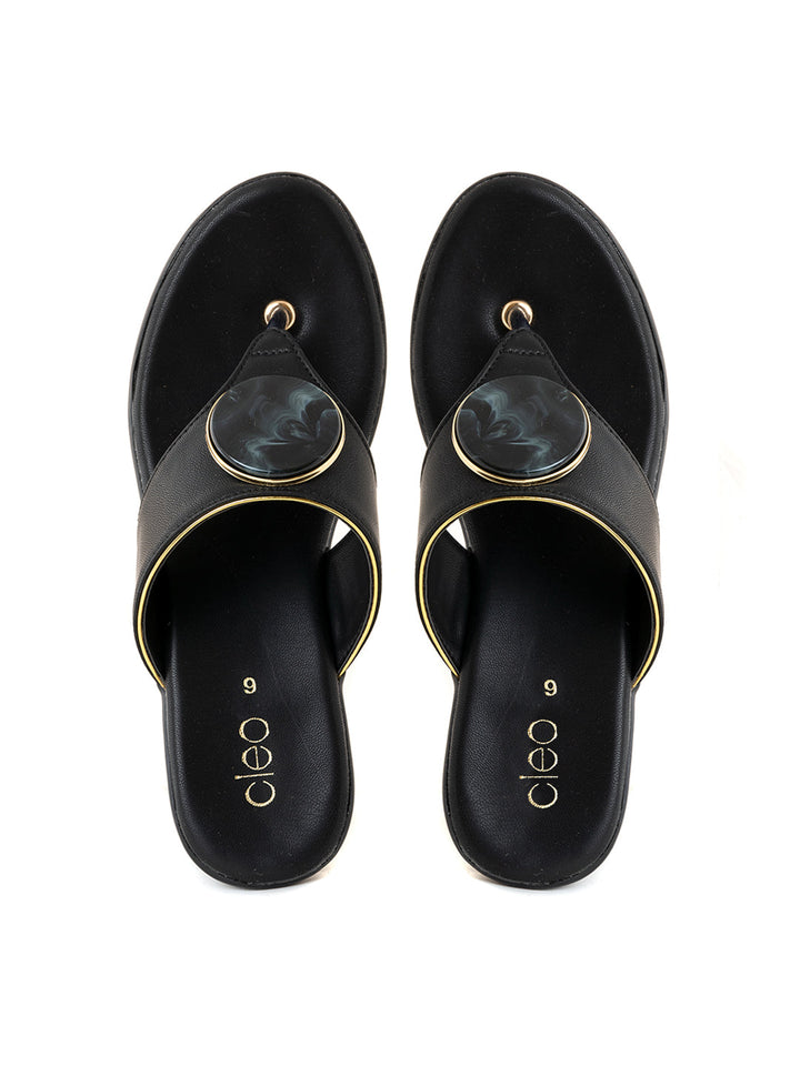 Khadim Cleo High Heel Wedge Slip On Sandal for Women