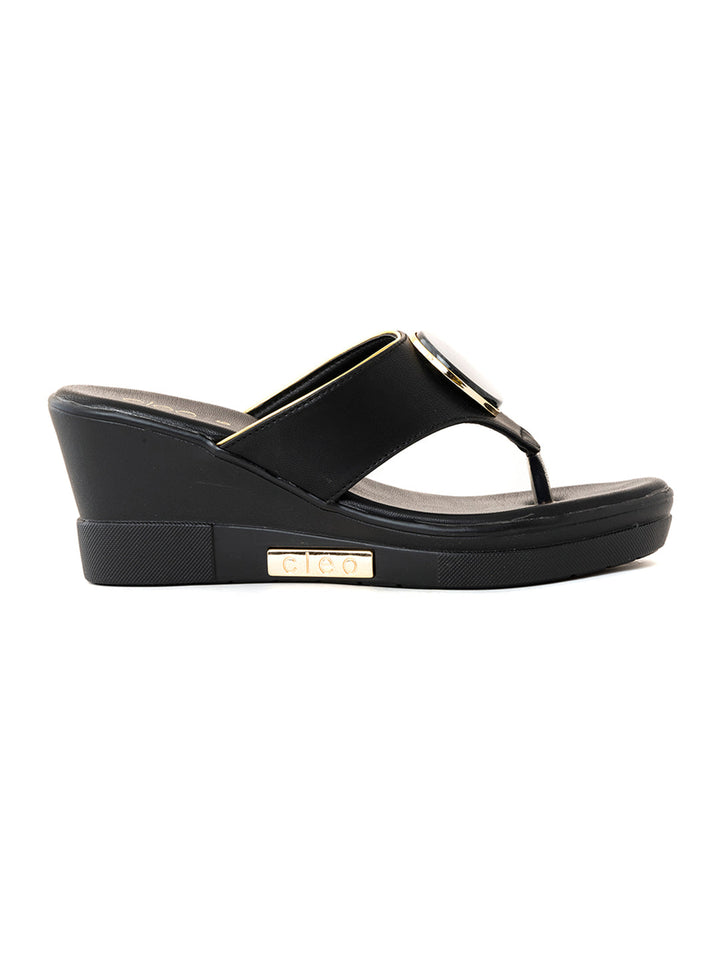 Khadim Cleo High Heel Wedge Slip On Sandal for Women