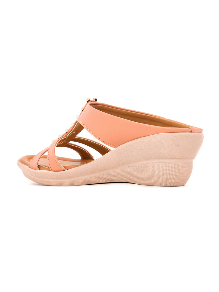 Khadim Cleo Wedge Heel Mule Slip On Sandal for Women