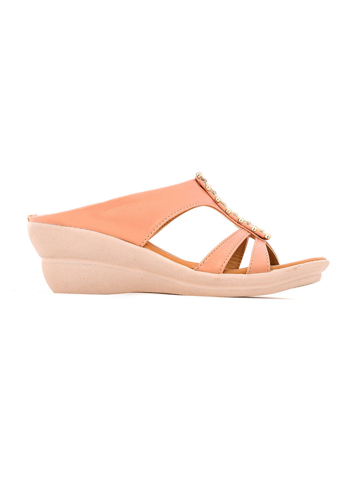 Khadim Cleo Wedge Heel Mule Slip On Sandal for Women