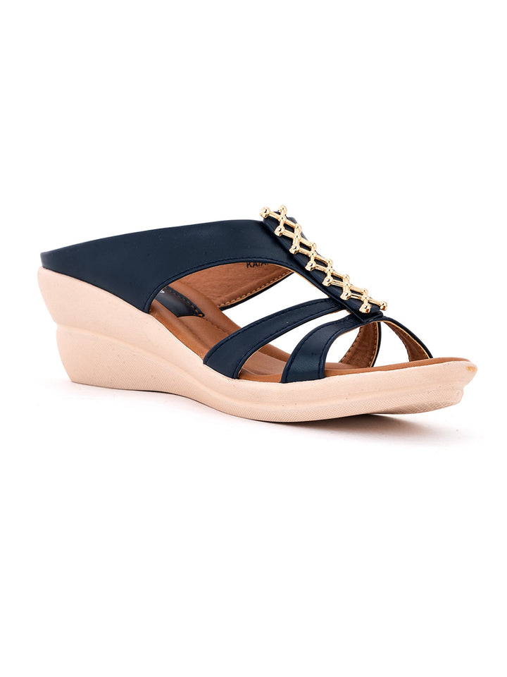 Khadim Cleo Wedge Heel Mule Slip On Sandal for Women