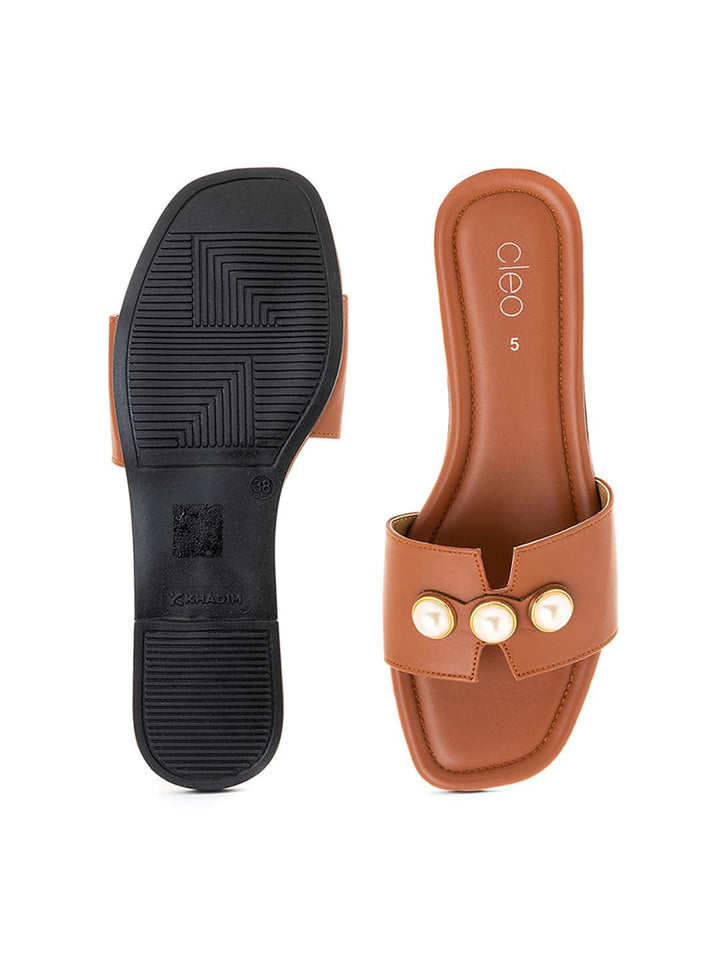 Khadim Cleo Flat Mule Slide Sandal for Women