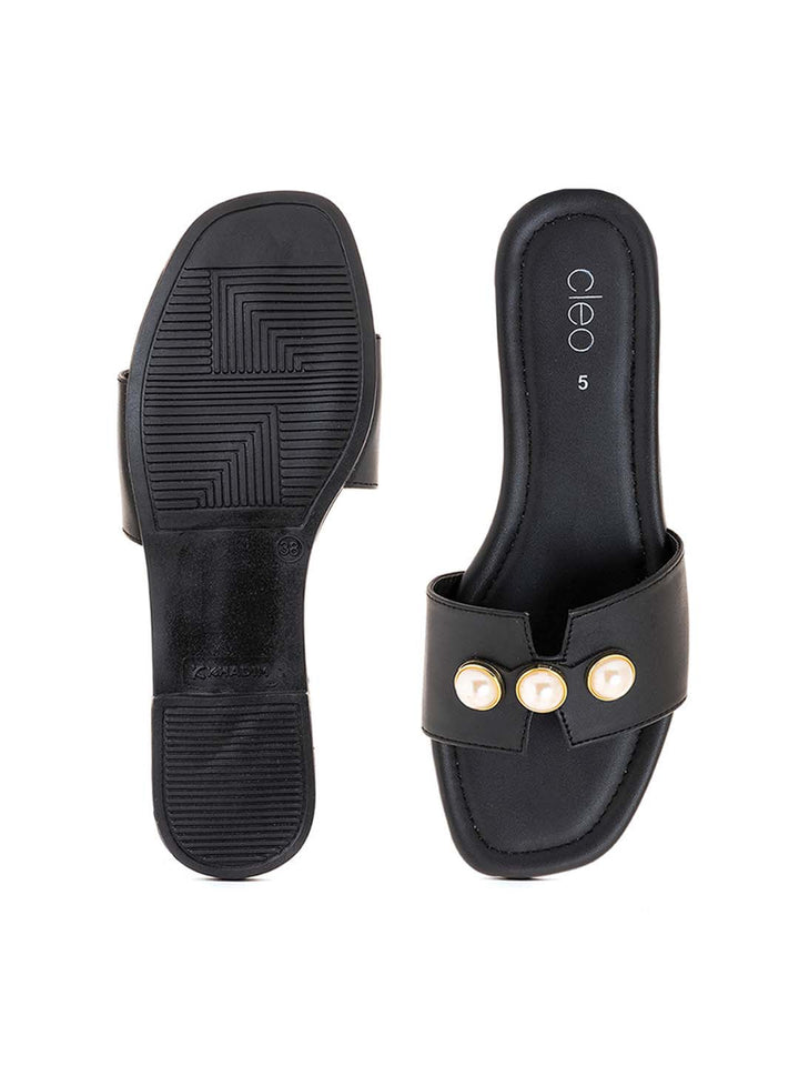 Khadim Cleo Flat Mule Slide Sandal for Women