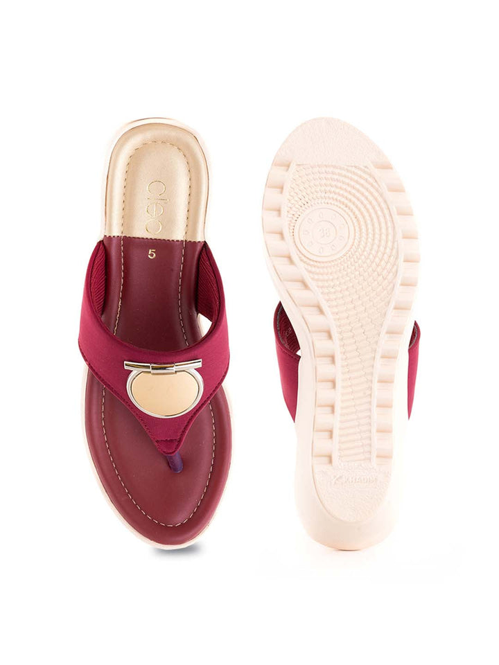 Khadim Cleo Wedge Heel Slip On Sandal for Women