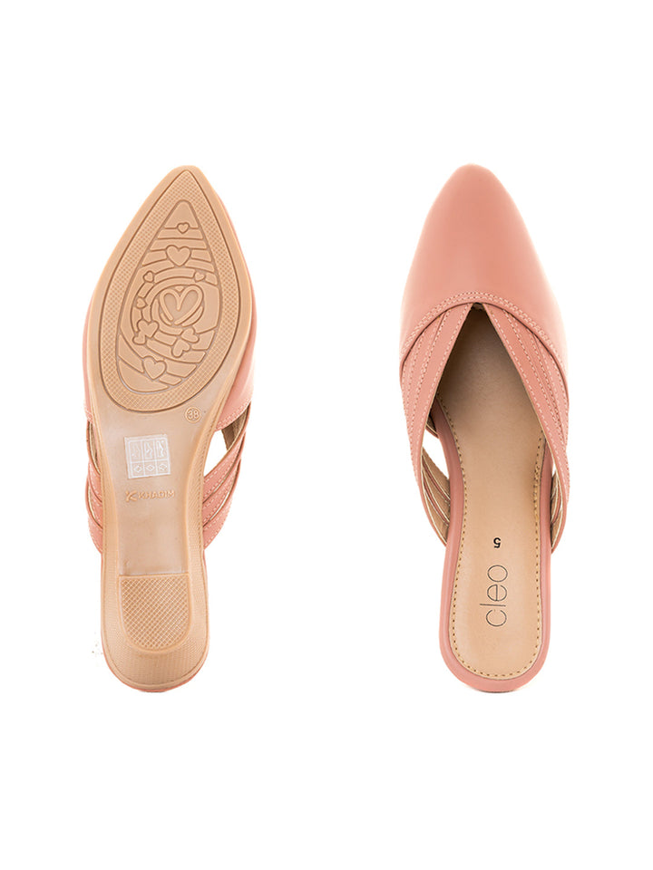Khadim Cleo Wedge Heel Mule Slip On Sandal for Women