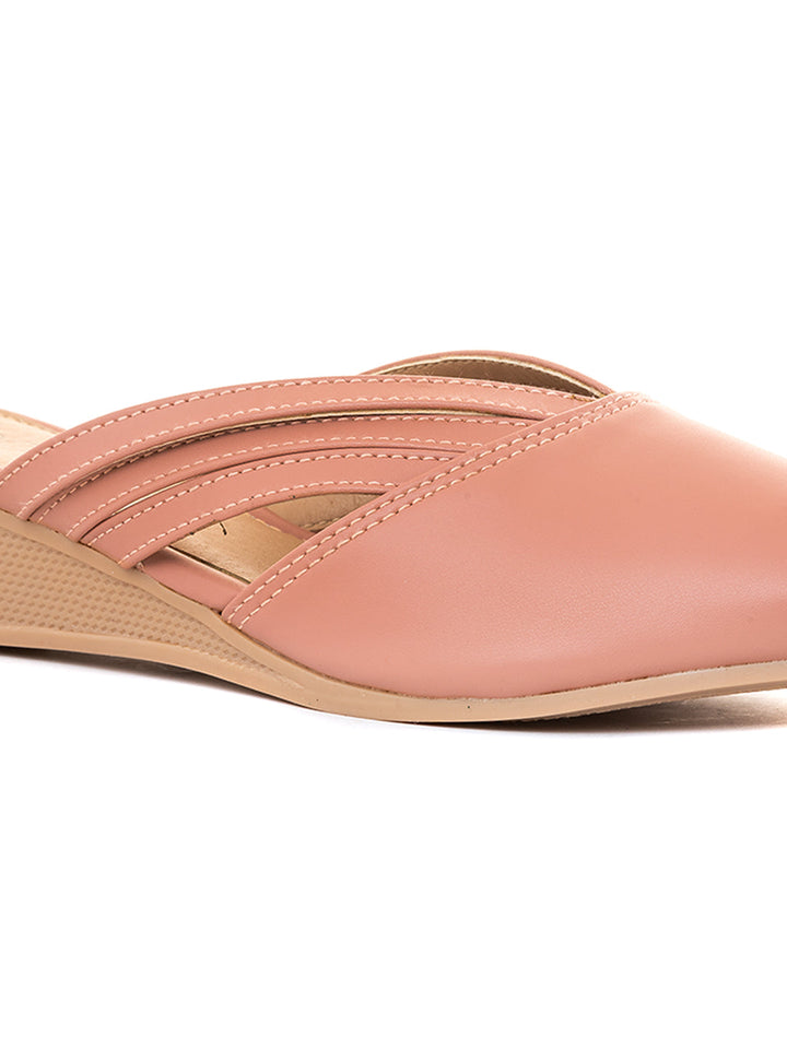 Khadim Cleo Wedge Heel Mule Slip On Sandal for Women